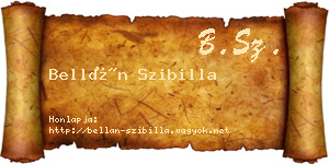 Bellán Szibilla névjegykártya